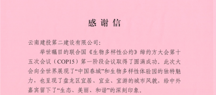 【我為群眾辦實(shí)事】公司收到盤龍區(qū)委區(qū)政府感謝信